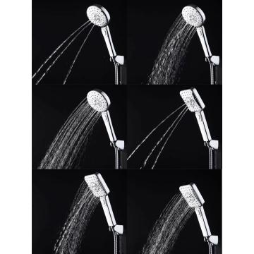 Bathroom chrome ponish shower head with adjustable abs plastic shower water diverter valve