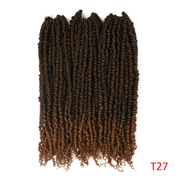 Julianna Pre Stretched Ombre Braiding Wholesale Bomb New Passion Spring Twist Synthetic Crochet Braid Hair