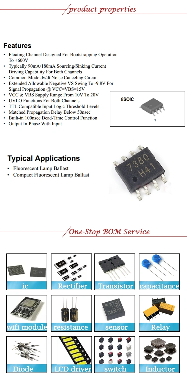 Fan7380mx Half-Bridge Gate Driver (SOURCING/SINKING: 90mA/180mA)