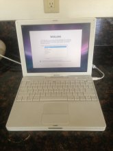 New Ibook Laptop, G4 Ibook 1.33GHz Processor, 1GB, 40GB, 12.1" 1024X768 Display, Combo Drive, WiFi, 56k Modem, 10/100 Ethernet, Bluetooth, Mac OS X 10.4