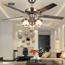 Classic Ceiling Fan with 48-Inch Metal/Wood Blades and Lamp