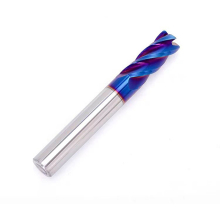 65 Degree 4-Edge Tungsten Steel Round Nose Cutter with Blue Nano-Coating for Bovine Nose Milling