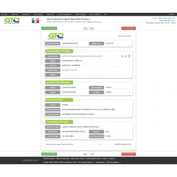 Mexico Aangepaste gegevens van wasverzachter importeren