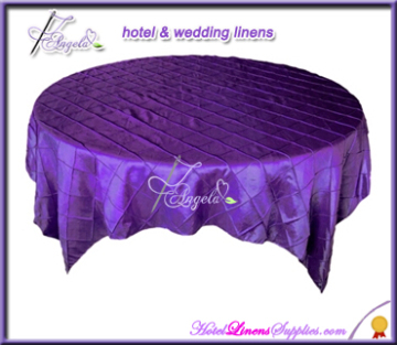 85"*85" purple square pintuck tablecloths for square banquet tables