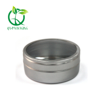 Silver round tin with window for sale