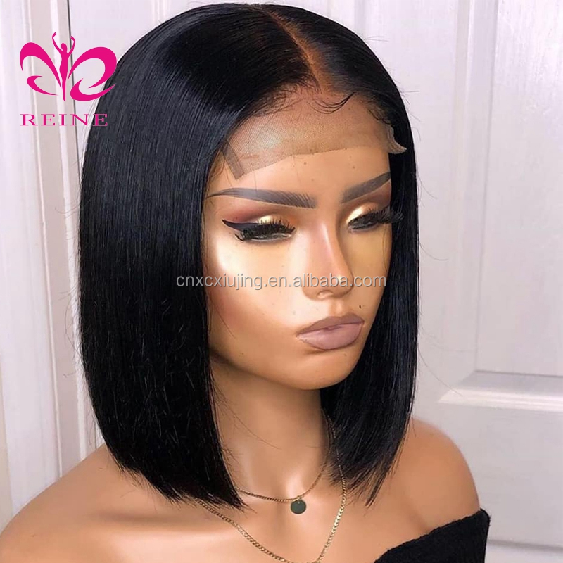 4x4 Bob Lace Closure Wig Indian Straight and Curly Human Hair for Black Women  double drawn human hair wig Blunt Cut Bob Wig