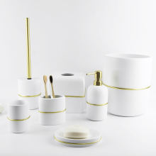 White square bathroom set resin bottle customization