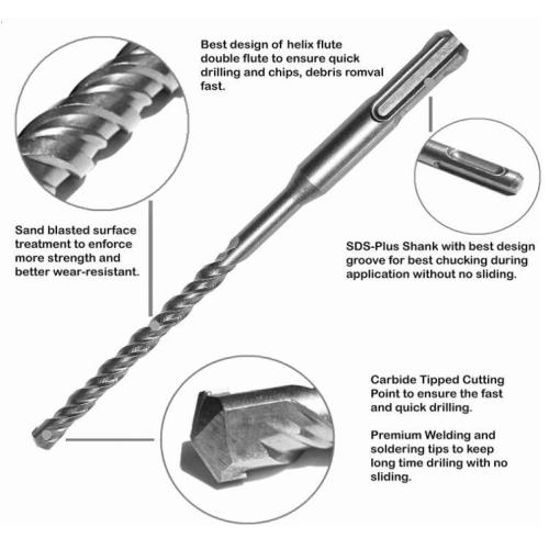 5st SDS-Plus Hammer Drill Bit Set