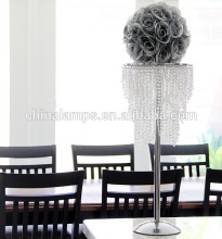 2016 hot selling flowers wall wedding decor white crystal chandelier funky table lamps for wedding high table decor decoration