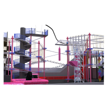 2024 High-Quality Commercial Jumping Bed: Colorful, Durable Indoor Trampoline Park with Rope Course