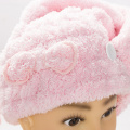 Microfiber long plush coral fleece hair drying turban