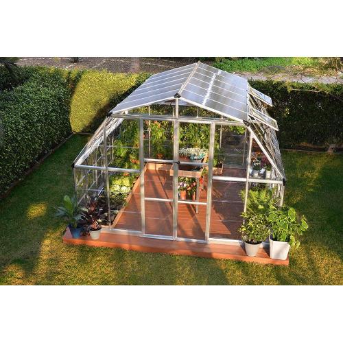 Aluminum frame greenhouse with pc roof glass garden