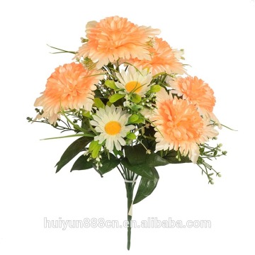 High quality handmade decorative gleamy silk mum bush artificial flowers wholesale