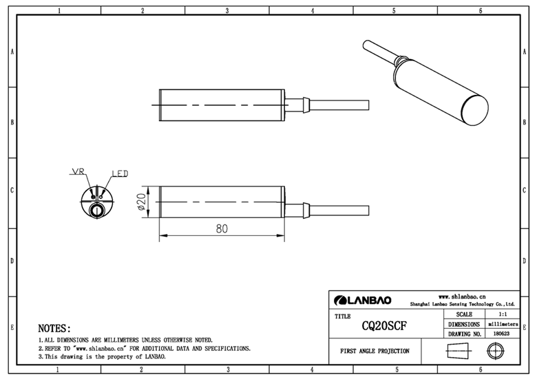 Capacitive Proximity Sensor Flush Sn 10mm Pnp Nc Dc 3 Wires Cable Ce (cq20scf10dpc
