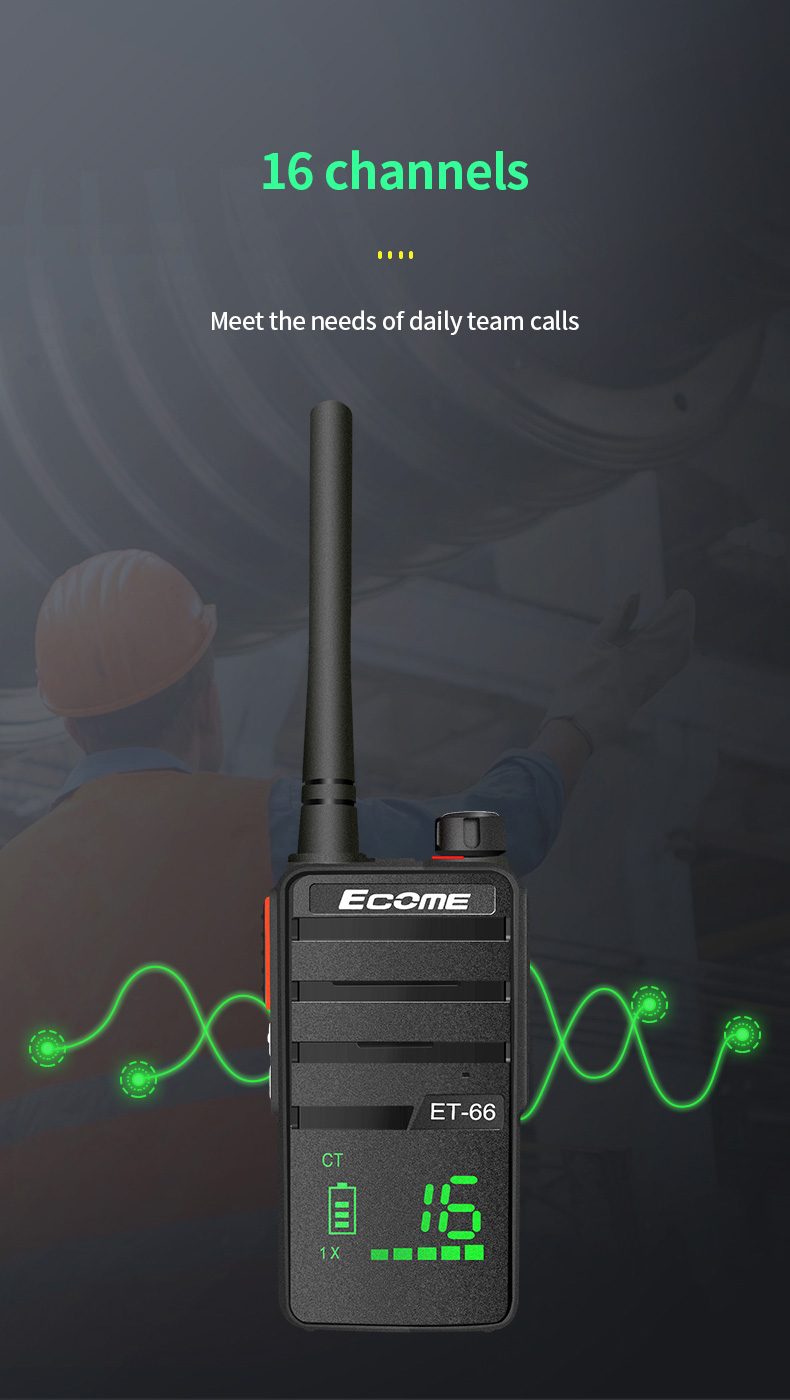 Uhf Analog Walkie-Talkie Quanzhou Wireless Walkie-Talkie ETMY ET-66 Handheld Walkie Talkie for Restaurants Home Use