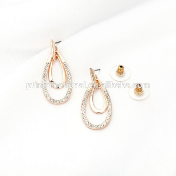 Earring, Fashion Huggie Earring, Stunning Tear Drop Charm Crystal Earring MN0004