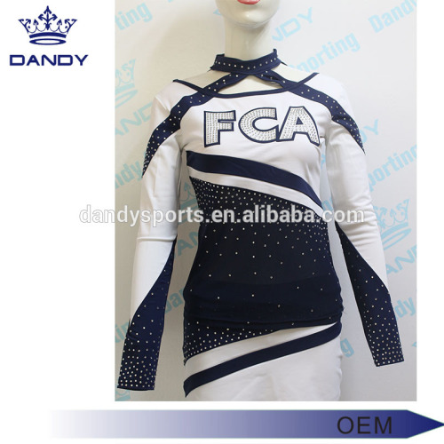 Seragam Cheerleading Biru Navy Kanggo Bocah-bocah