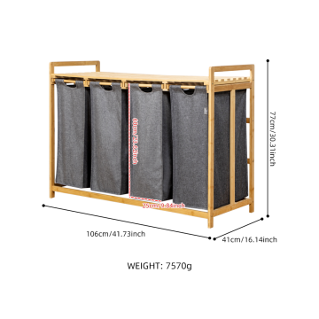 4-Cell Bamboo Pull-Out Storage Rack
