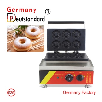 Handelskrapfen-Waffel-Hersteller-elektrische Krapfen-Backen-Eisen-Waffel-Maschine (6Pcs)