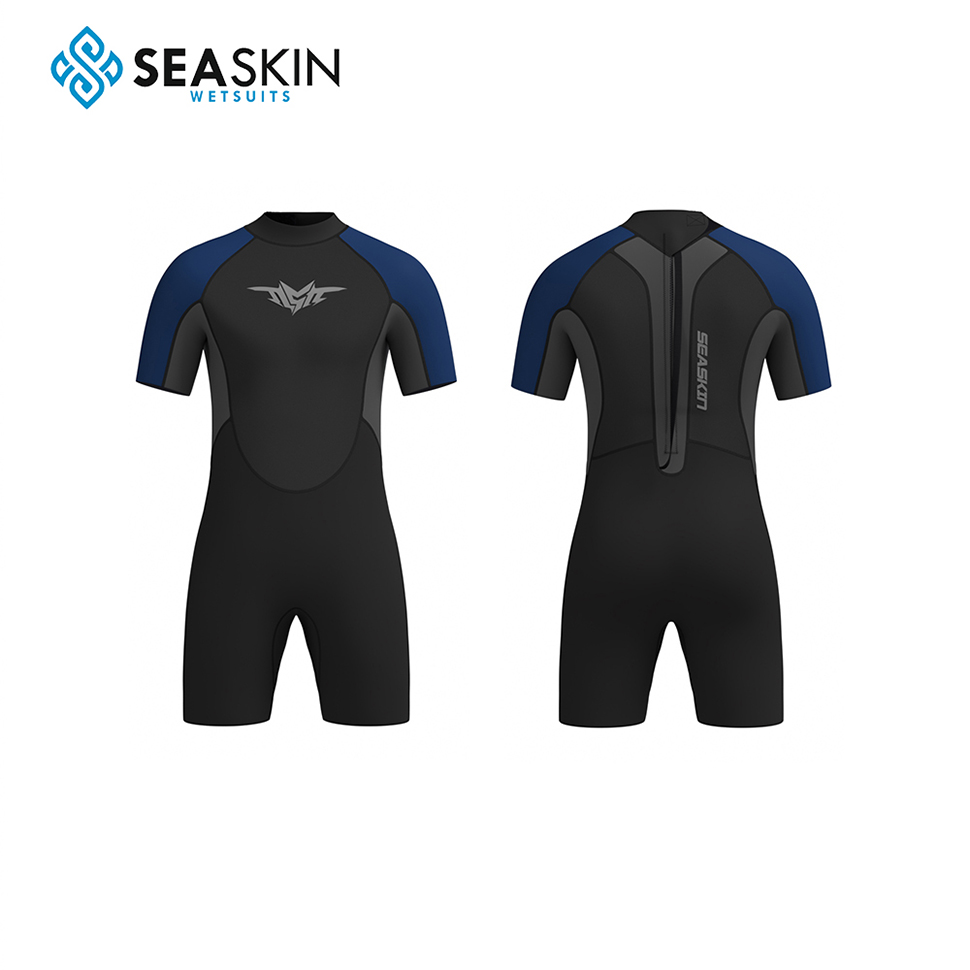 Seaskin Özelleştirilebilir Geri Zip Kısa Kollu Erkekler Wetsuit