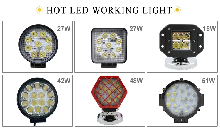 Hot Sale Waterproof Square Work Light 6 LED 18W Lamp Epistar LED for Jeep SUV Offroad Truck