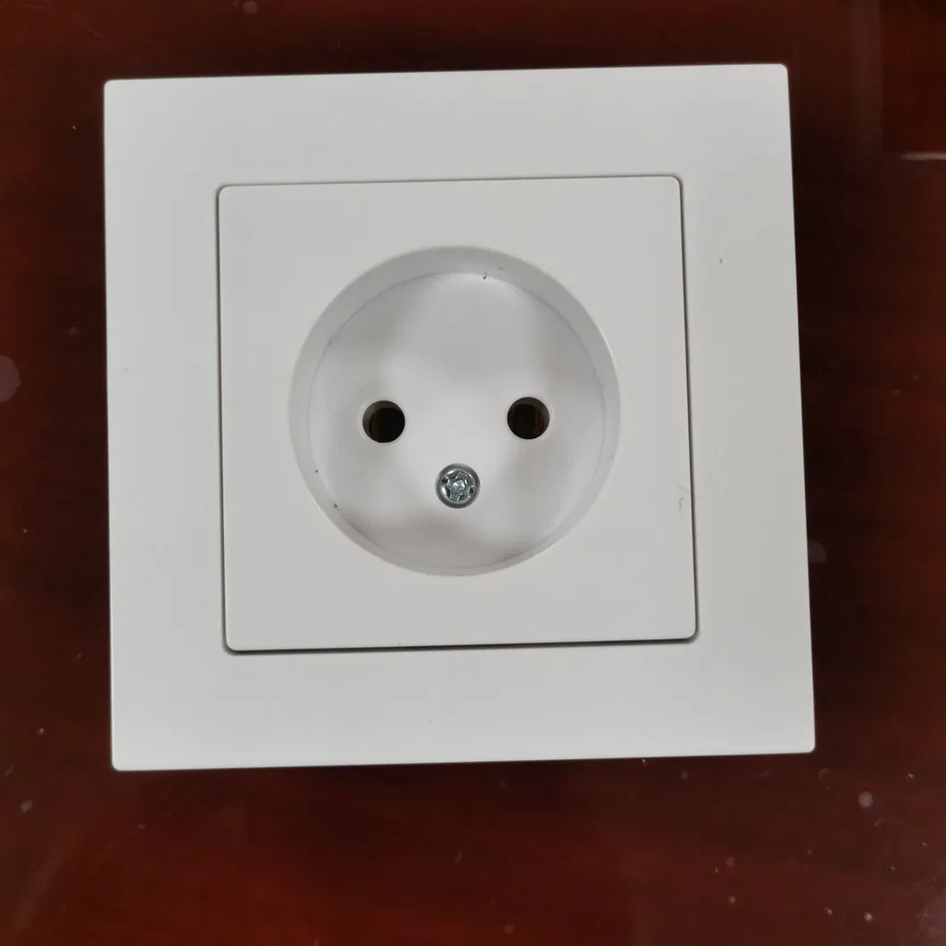 German Euro Type Wall Socket 2 Gang White Outlet