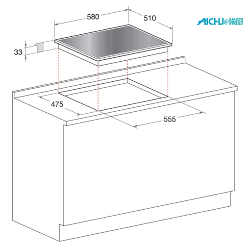 Piano cottura a gas Indesit Nero