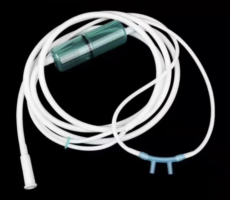 Oxygen inhalation tube.