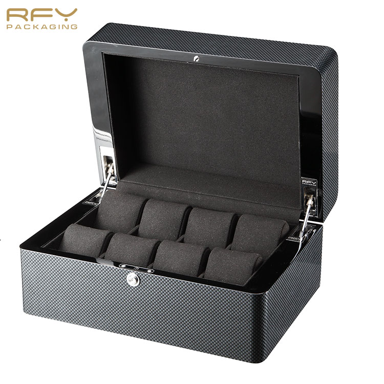 Luxury Watch Storage Packaging Custom Logo 10 12 30 Slots Watch Gift Wooden Box