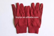 Red cut resistant canvas hand gloves
