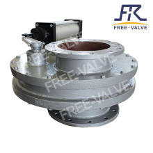 Pneumatic Ceramic Rotary Double Disc Gate Valve for fly ash system