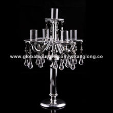 Candle holder, acrylic hangs falls, sterling silver overlay, 5 holders