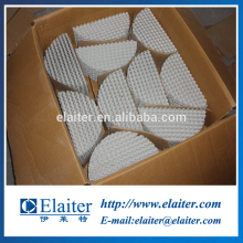 Ceramic corrugated plate column packing for RTO heat recovery