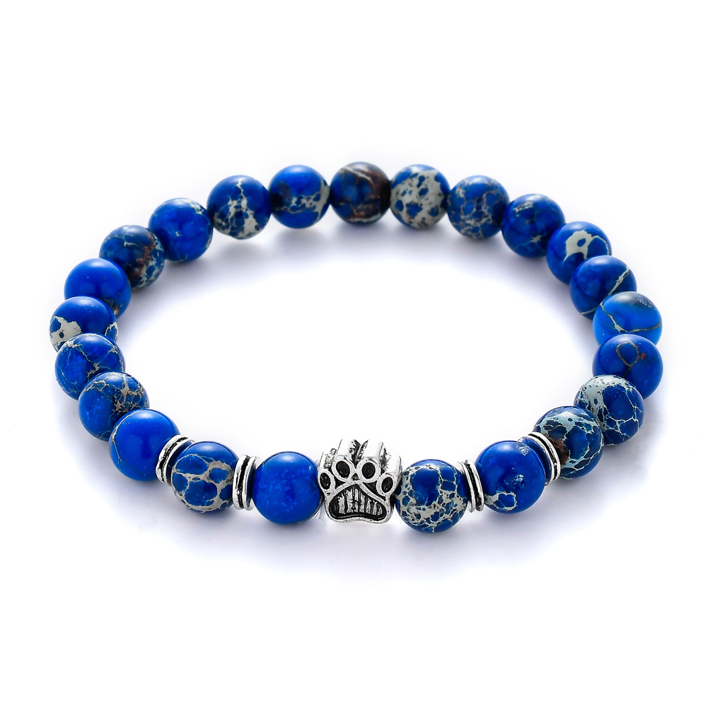 Moq 1 Piece Lava Stone Bracelet Bear Buddha Bracelet Cheap Elastic String Lava Stone Bracelet