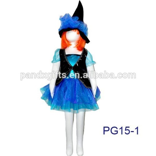 Child witch tutu dress with hat blue costume