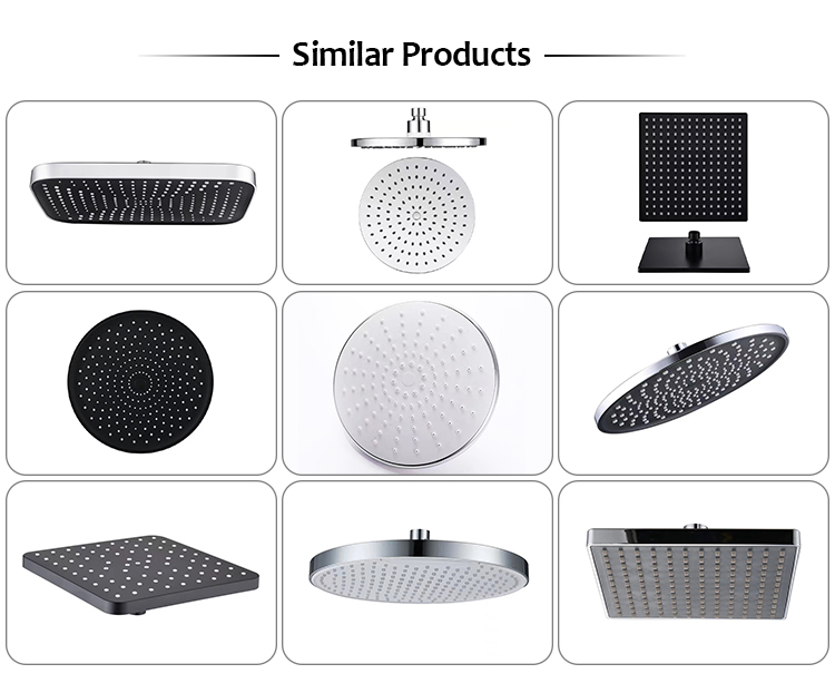 12 inch Square Removable Best Quality Built-in wall Fixed System High Pressure Big Waterfall Shower Head Black