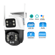 Icsee 6MP Dual Lens Wireless PTZ CCTV Camera