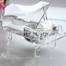 Wholesal cheap crystal glass piano music box for wedding gift items