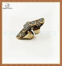 Exaggerated Popular Punk Ladies Gypsy Double Finger Ring
