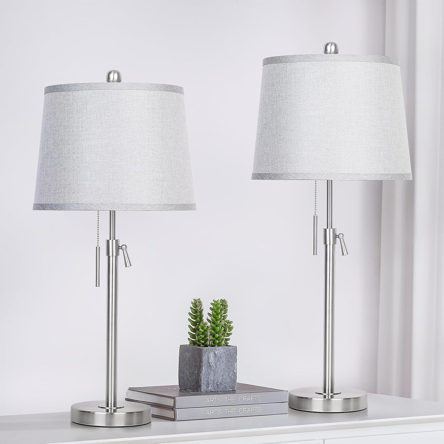 Adjustable Height Brown Bedside Lamps Set 2 with Bulbs (10) Adjustable Height Brown Bedside Lamps Set 2 with Bulbs (10)