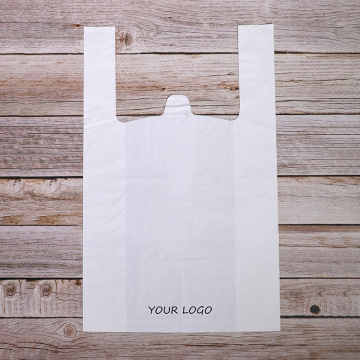 Food grade large transparent biodegradable t-shirt bag