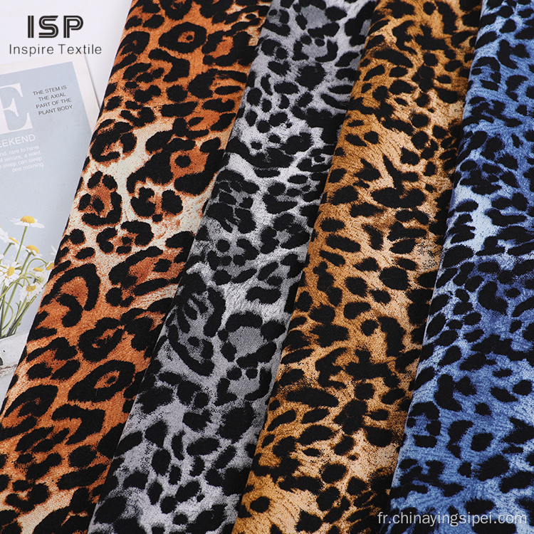 Robes liées à la popline tissée tissu viscose imprimé tigre