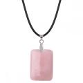 Quartz Crystal 25x35mm Rectangle Stone Pendant Necklace for women Men