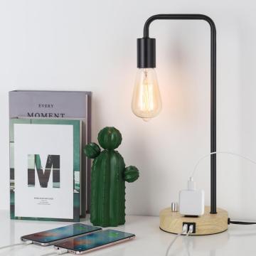 Edison Table Lamp met USB Ports &amp; Outlet