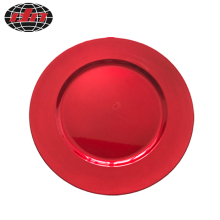 Pure Red Glitter Plastic Plate