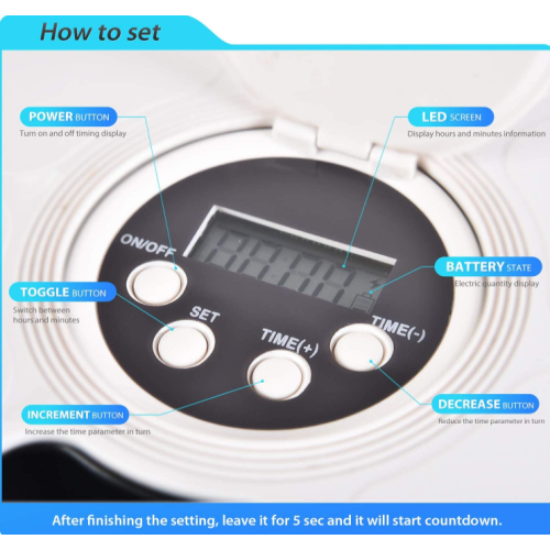 Timed Feed 6 Meal Trays Pet Feeder