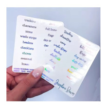 Holographic Script Planner Stickers: Transparent, Minimalist Task Labels
