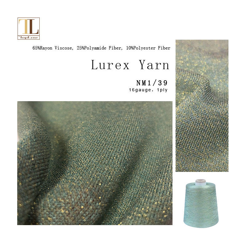 Naqshadeynta Polinester Nylon ee Lurex Yarn