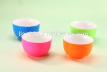 Glazed spraying ceramic bowls with fluorescence colors