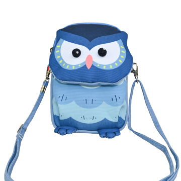Owl Design Crossbody Bag with Flap Closure
